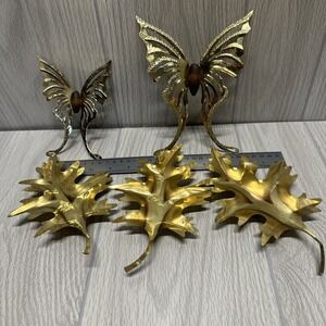 Vintage Butterflies And Leaves Interiors Copper & Gold Color Grannycore Deco